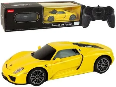 Rastar, Porsche 918, pojazd zdalnie sterowany, żółty, 1:24