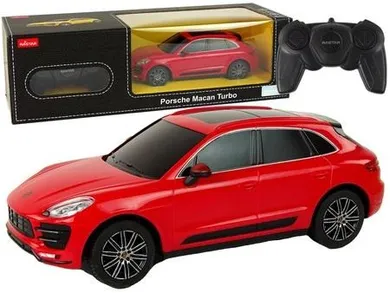 Rastar, Porsche Macan Turbo, pojazd zdalnie sterowany, czerwony, 1:24