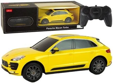 Rastar, Porsche Macan Turbo, pojazd zdalnie sterowany, żółty, 1:24