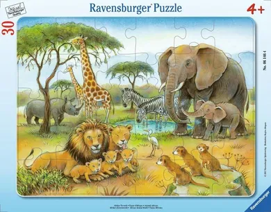 Ravensburger, Afrykański świat zwierząt, puzzle w ramce, 30 elementów