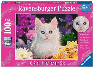 Ravensburger, Brokatowy kotek, puzzle XXL, 100 elementów