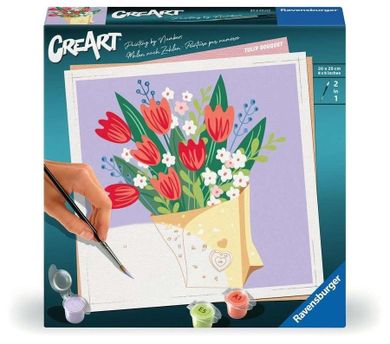 Ravensburger, CreArt, malowanie po numerach, Bukiet Tulipanów