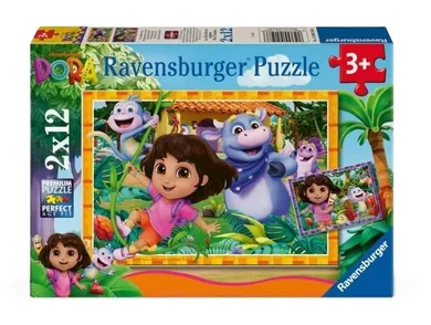 Ravensburger, Dora poznaje świat, puzzle, 2-12 elementów