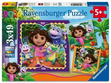 Ravensburger, Dora poznaje świat, puzzle, 3-49 elementów