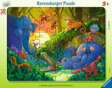Ravensburger, Dżungla, puzzle w ramce, 36 elementów