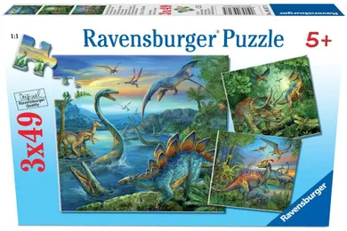 Ravensburger, Fascynacja dinozaurami, puzzle, 3-49 elementów