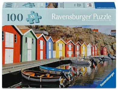 Ravensburger, Feel Well, puzzle XL, kolorowe domy, 100 elementów