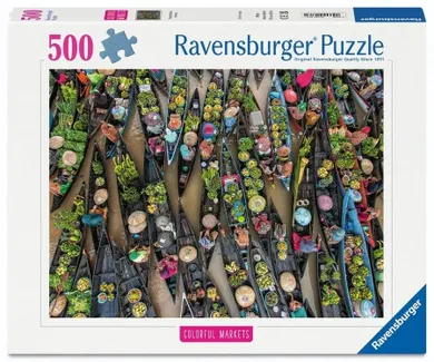 Ravensburger, Floating Market, Indonesia, puzzle, 500 elementów
