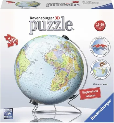 Ravensburger, Globus, puzzle 3D, 540 elementów