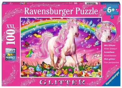 Ravensburger, Jednorożec, XXL, brokat, puzzle, 100 elementów