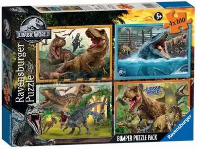 Ravensburger, Jurassic World, puzzle, 4-100 elementów