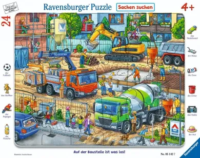 Ravensburger, Kadr z placu budowy, puzzle w ramce, 24 elementy