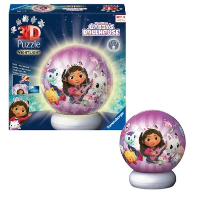 Ravensburger, Koci Domek Gabi, Kula, puzzle 3D, lampka, 72 elementy