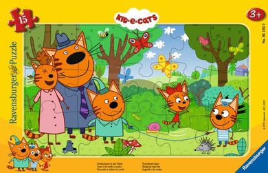 Ravensburger, Kot-o-ciaki, puzzle w ramce, 15 elementów
