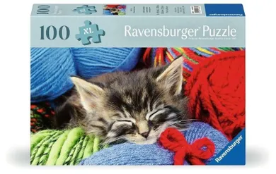 Ravensburger, Kot z włóczką, puzzle XL, 100 elementów
