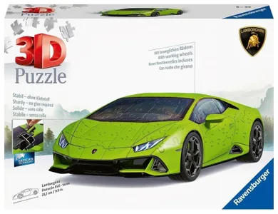 Ravensburger, Lamborghini Huracan Evo Verde, 1:18, puzzle 3D, 108 elementów