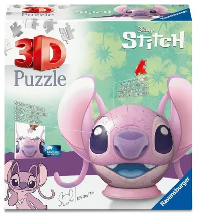 Ravensburger, Lilo i Stitch, Angel z uszami, Kula, puzzle 3D, 77 elementów