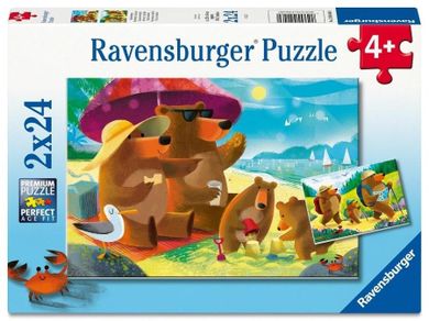Ravensburger, Misie na wakacjach, puzzle, 2-24 elementów