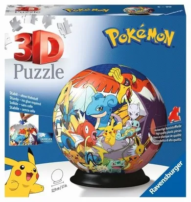 Ravensburger, Pokemon, Kula, puzzle 3D, 72 elementy