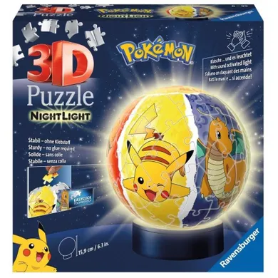 Ravensburger, Pokemon, Kula świecąca, puzzle 3D, 72 elementów