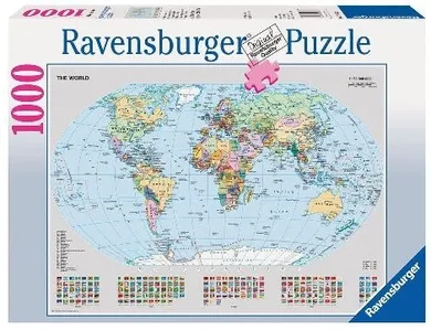 Ravensburger, Polityczna mapa świata, puzzle, 1000 elementów