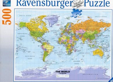 Ravensburger, Polityczna mapa świata, puzzle, 500 elementów