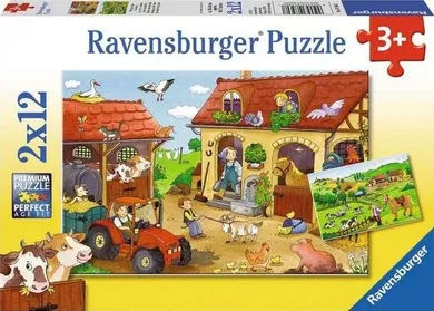 Ravensburger, Praca na farmie, puzzle, 2-12 elementów