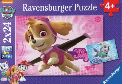 Ravensburger, Psi Patrol, puzzle, 2-24 elementy