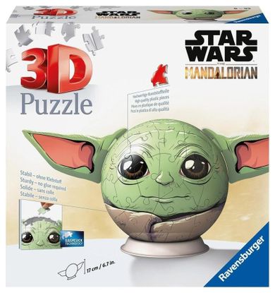 Ravensburger, Star Wars, Grogu, kula, puzzle 3D, 72 elementy