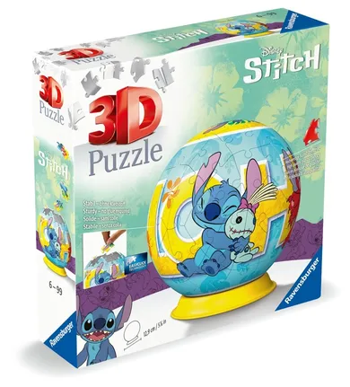 Ravensburger, Stitch, Kula, puzzle 3D, 73 elementy