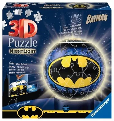 Ravensburger, Świecąca kula, Batman, puzzle 3D, 72 elementy