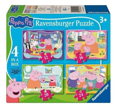 Ravensburger, Świnka Peppa, Rodzinne chwile, puzzle, 4w1, 72 elementy