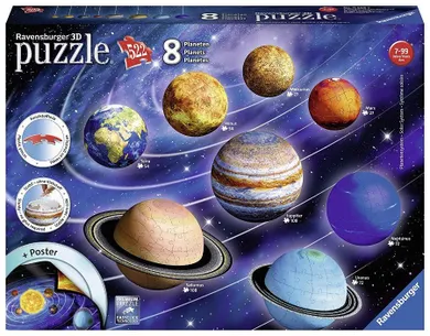 Ravensburger, Układ planet, puzzle, 4w1