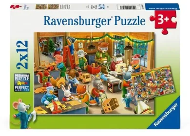 Ravensburger, Warsztat świąteczny, puzzle, 2-12 elementów