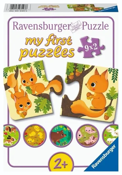 Ravensburger, Zwierzęta i ich młode, puzzle, 18 elementów