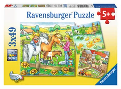 Ravensburger, Zwierzęta na farmie, puzzle, 3-49 elementów