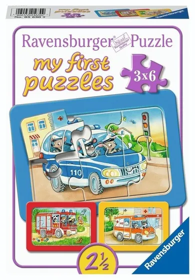 Ravensburger, Zwierzęta w akcji, puzzle, 3-6 elementów