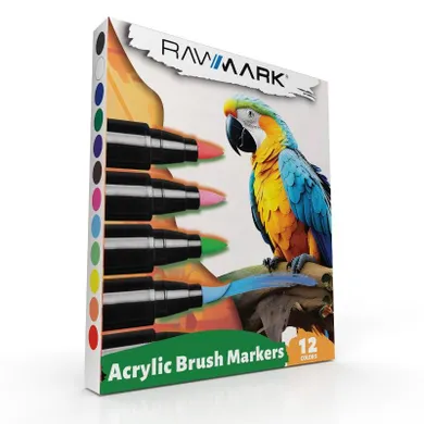 Rawmark, markery brush akrylowe, 12 kolorów