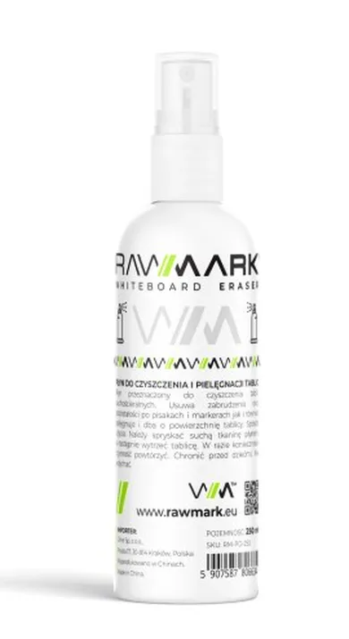 Rawmark, płyn do tablic suchościeralnych, white board eraser, 250 ml