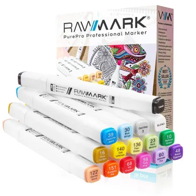 Rawmark, PurePro, markery alkoholowe, pro pastel, 16 kolorów