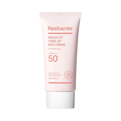 Real Barrier, Peach, nawilżający krem przeciwsłoneczny z efektem rozświetlającym SPF 50+ PA++++, 50 ml