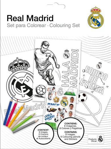 Real Madryt, zestaw do kolorowania, z kredkami