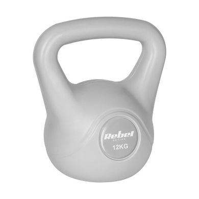 Rebel Active, kettlebell bitumiczny, szary, 12 kg, RBA-2322G-12