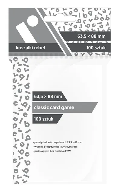 Rebel, koszulki na karty Classic Card Game, 63,5-88 mm, 100 szt.