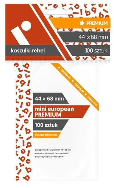 Rebel, koszulki na karty Mini European Premium, 44-68 mm, 100 szt.