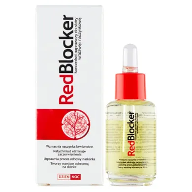 Redblocker, koncentrat naprawczy do skóry wrażliwej i naczynkowej, na dzień i na noc, 30 ml