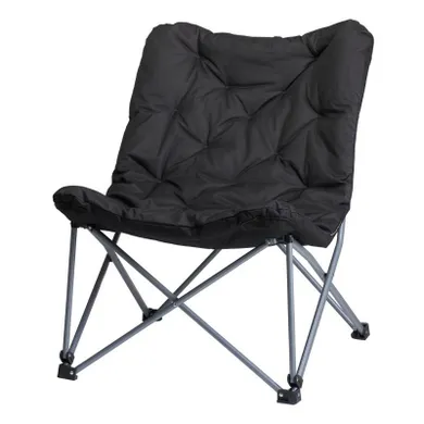 Redcliffs, krzesło kempingowe z poduszką adve, czarne, 74-83-91 cm