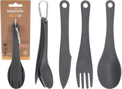 Redcliffs, sztućce turystyczne, plastikowe, 3w1