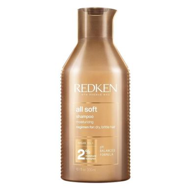 Redken, All Soft Shampoo, nawilżający szampon do włosów suchych i łamliwych, 300 ml