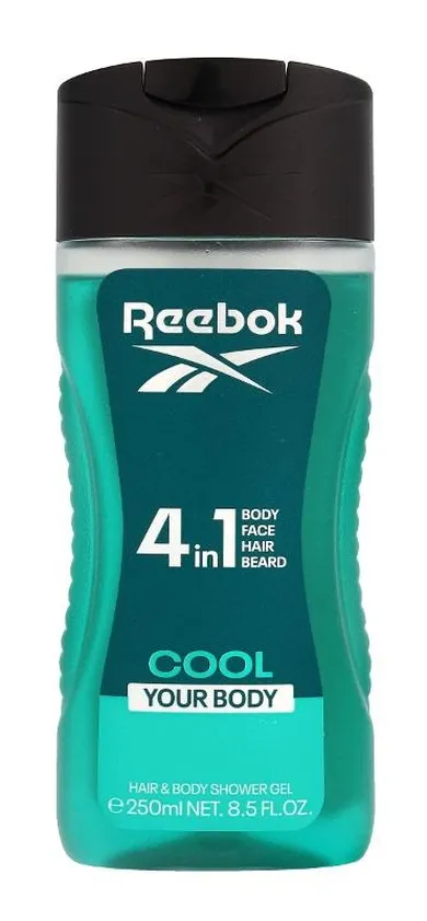 Reebok, Cool your body, żel pod prysznic dla mężczyzn, 4w1, 250 ml